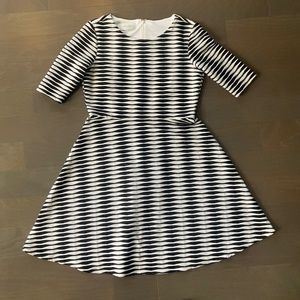 Donna Morgan Stripe Textured Knit Fit Flare Dress